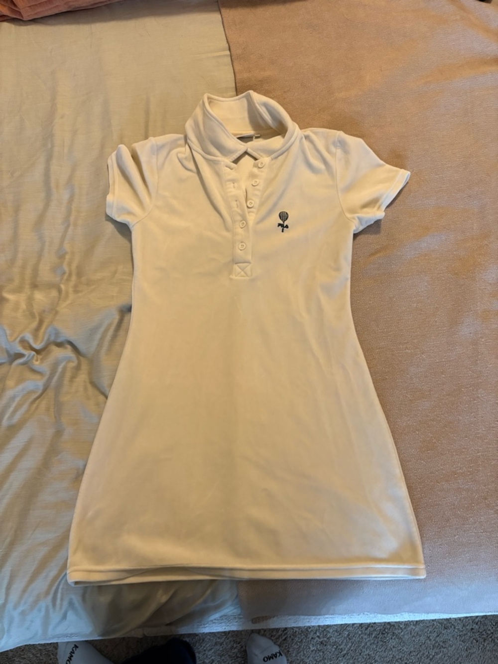 Fila White Polo Dress with Black Fila Tennis Logo